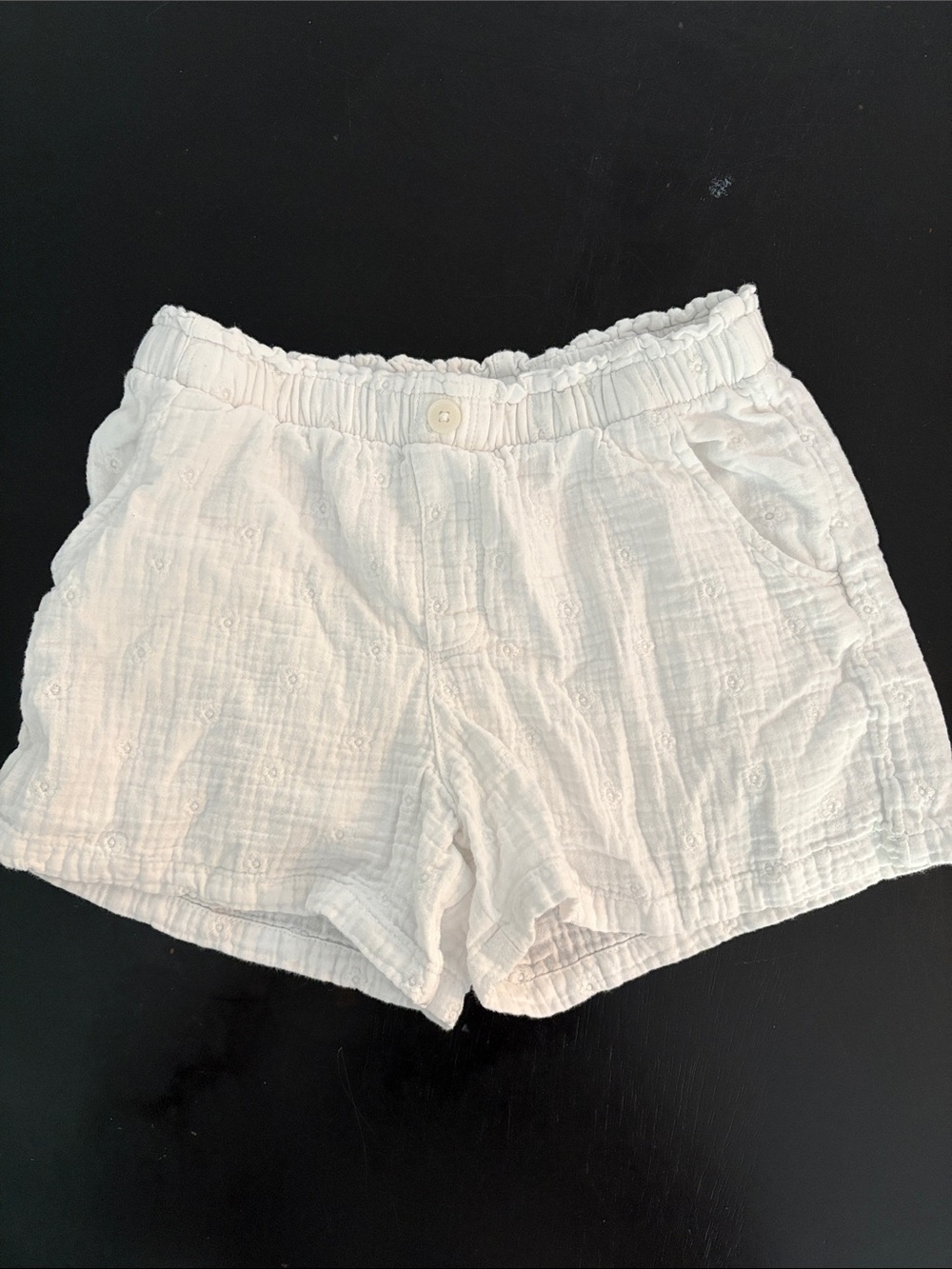 Cat & Jack White Textured Cotton Pull-On Shorts